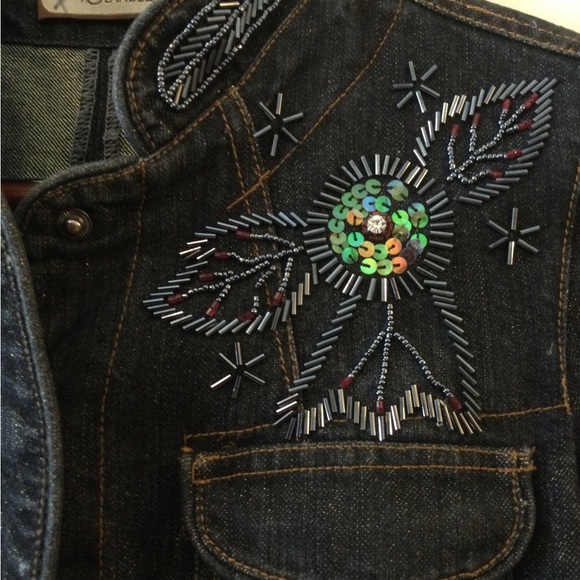 NoLANBELL Embellished dark navy denim jean jacket - Picture 4 of 4
